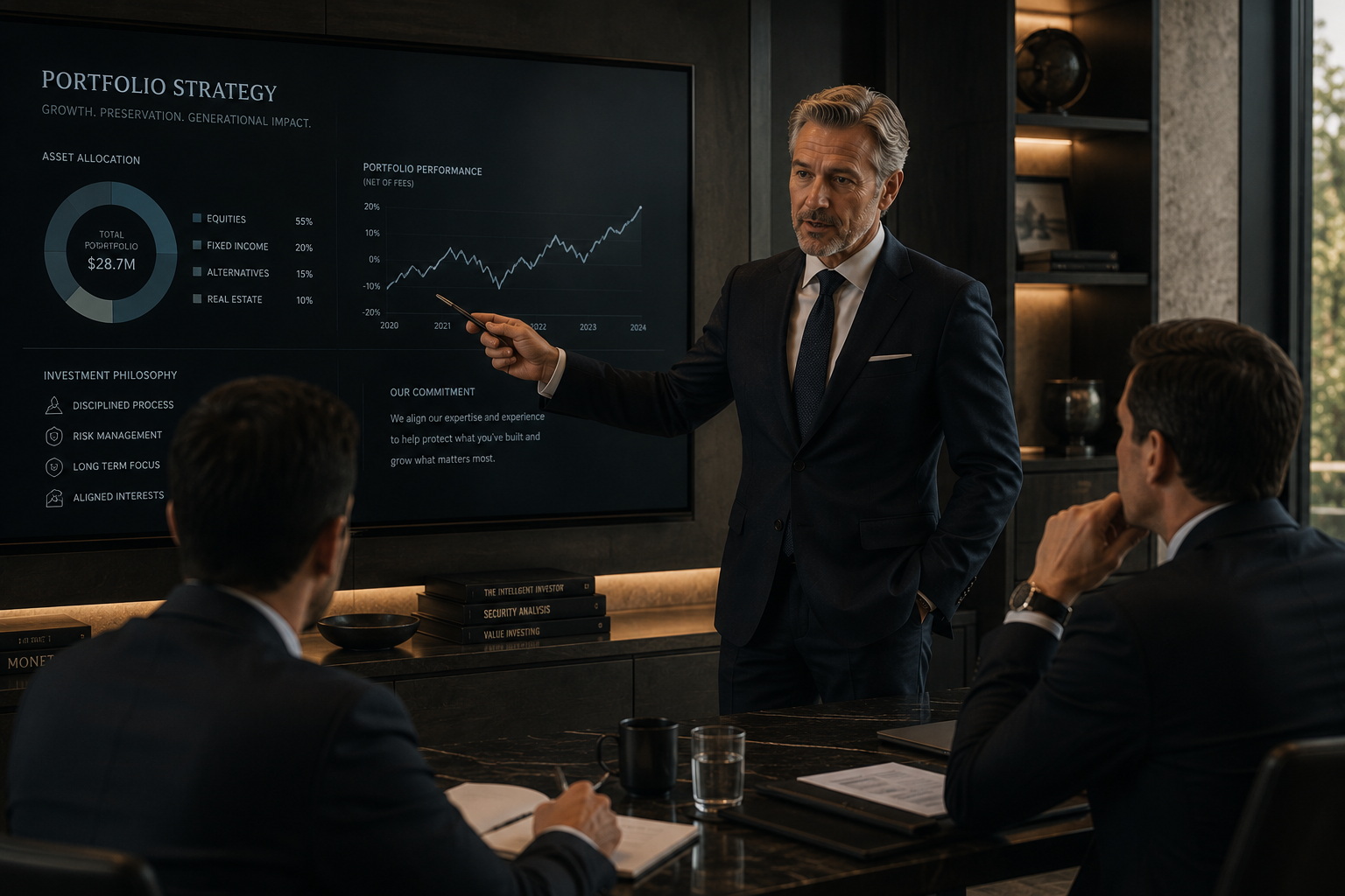 Advisor meeting affluent clients