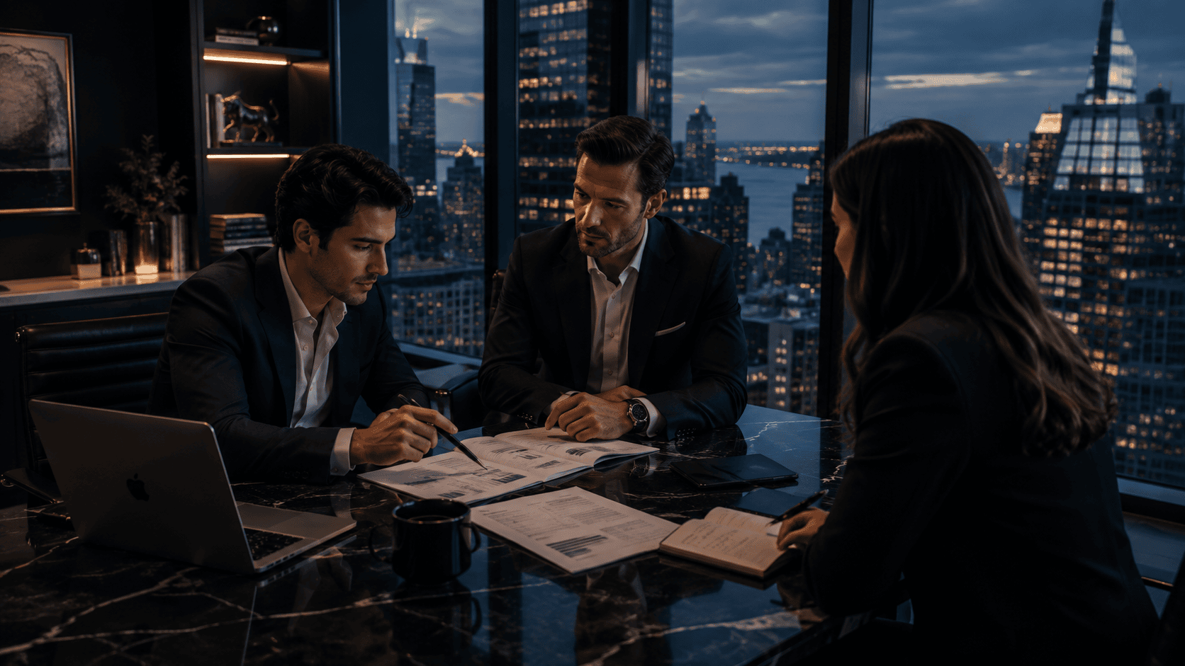 Experienced financial advisor in an elevated office